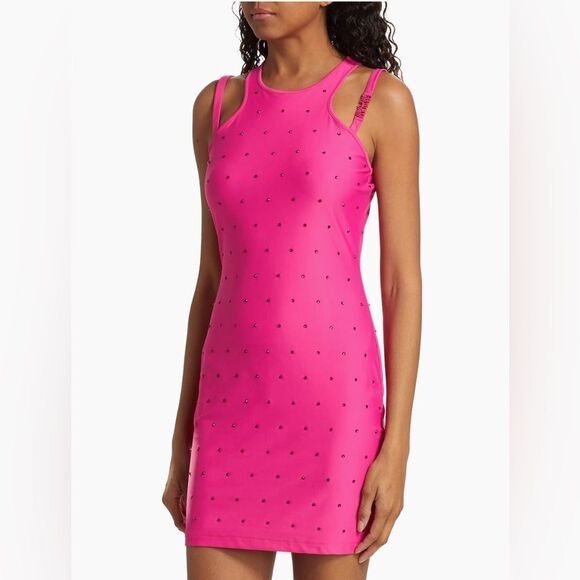 Versace Jeans Couture Crystal-Embellished Logo Minidress size S - Picture 1 of 15